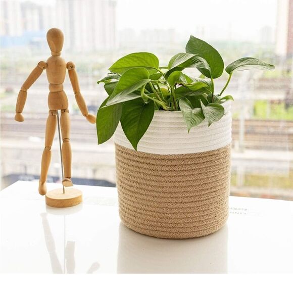 🆕Set of 4 Baskets White Seagrass & Rope - Picture 9 of 9